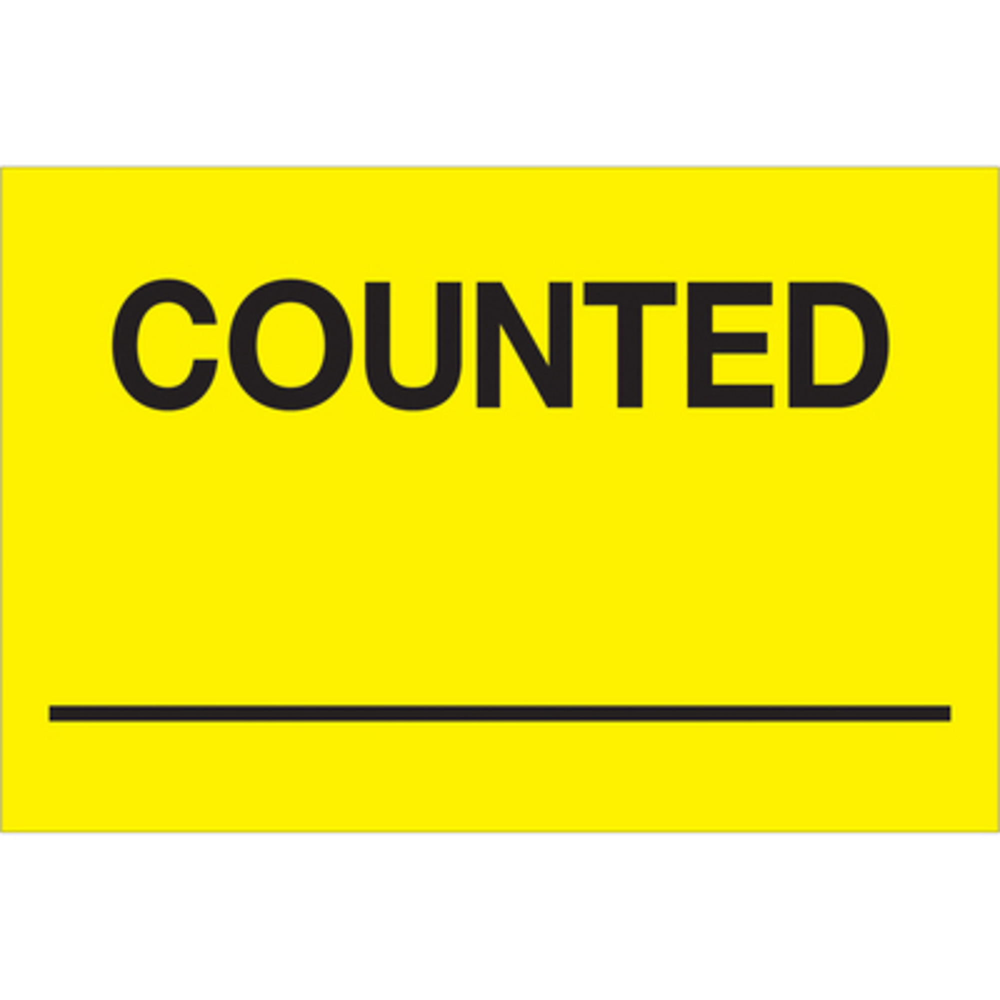 2 x 3in. - "Counted ___" (Fluor Yellow) Ls 500/CS, Model# DL1128